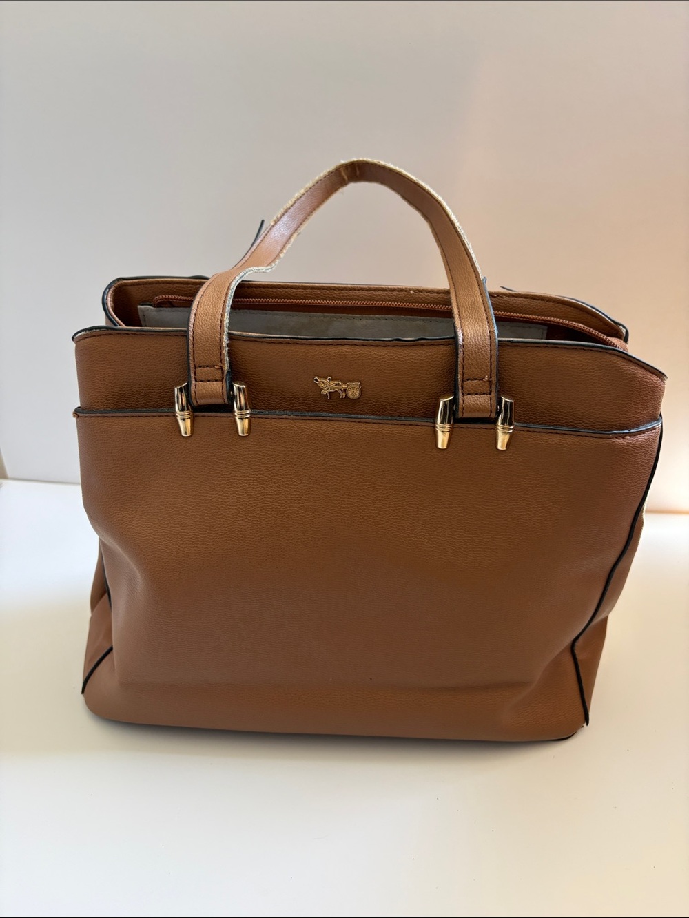 Mathew + julian Leather Carryall Tote Bag - Brown